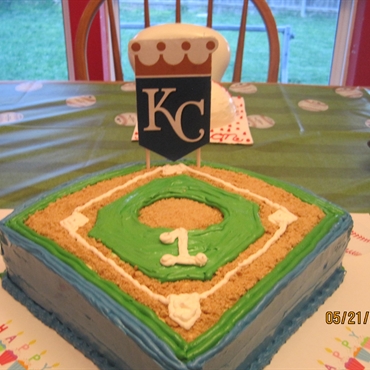 Royals Baseball 1st Birthday Cake