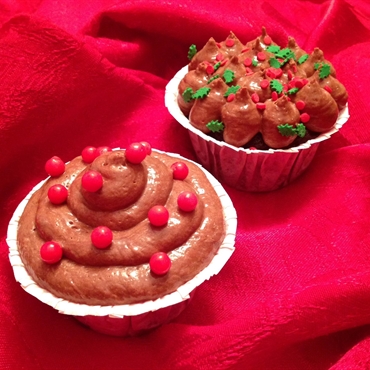 Chocolate Covered Cherry Christmas Cupcakes